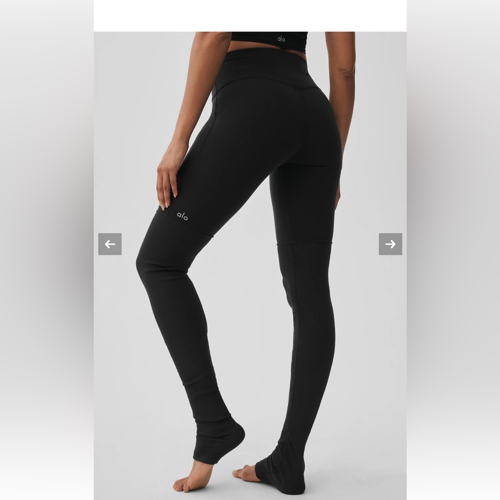 ALO Yoga Black Stirrup High-Waist Leggings